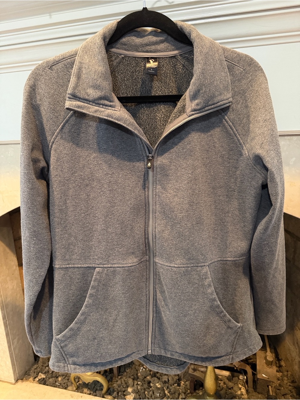 Skechers Women's Heather Gray Full-Zip Fleece Jacket size large